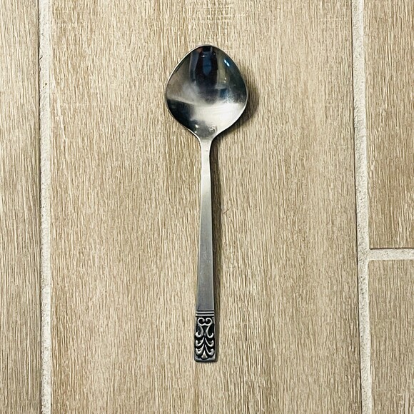 Vintage J.H. Carlyle Stainless Steel Cameo 14pc MCM Flatware 60s - Picture 6 of 9